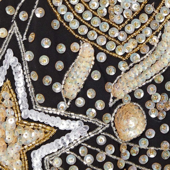 LoveShackFancy x Free People Lani Star Heart Embellished 6 / Sm Black MidRise - Picture 4 of 17